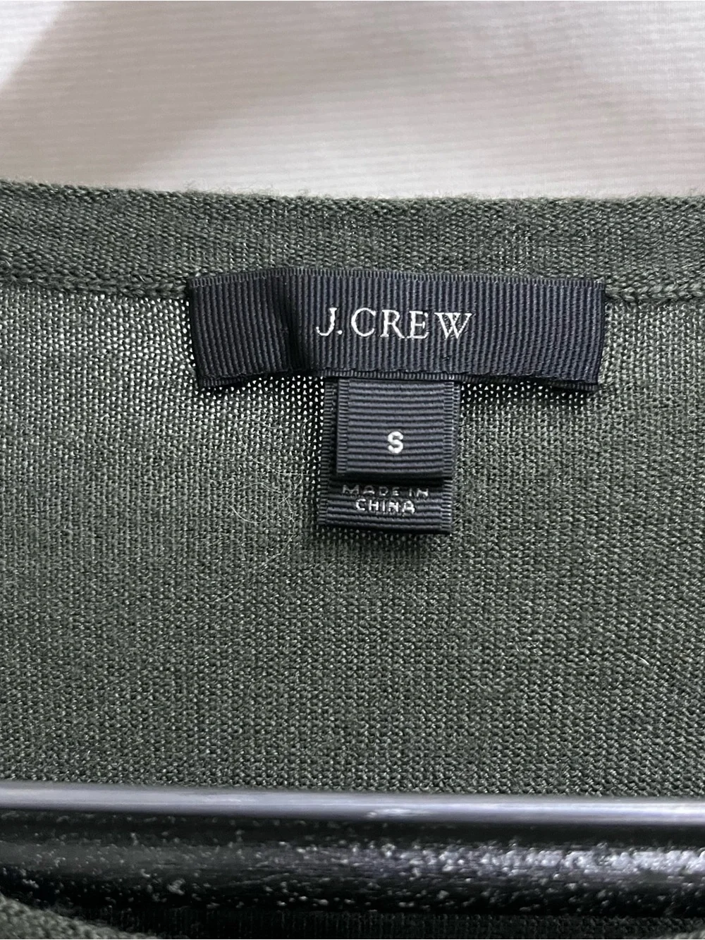 J.Crew Womens Green 100% Merino Wool Zipper Shoulder Crewneck Sweater Size S